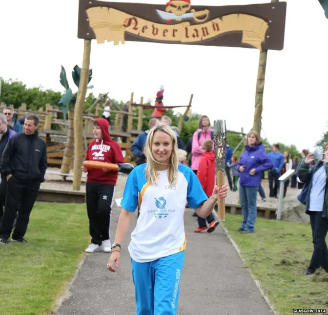 Louise Helyer was the final person to carry the baton in Kirriemuir