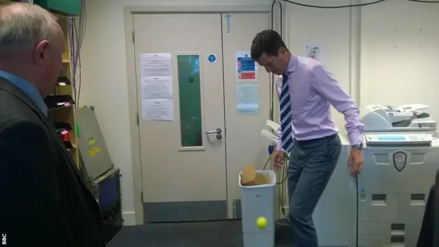 Tim Henman playing keepie-uppies