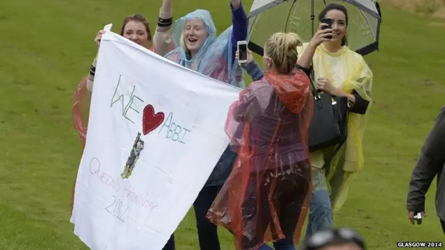 Abbi Aitken's supporters got into the spirit of things with their homemade sign.