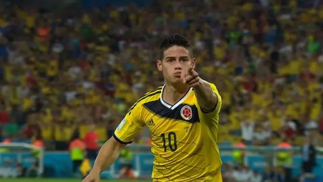 James Rodriguez celebrates