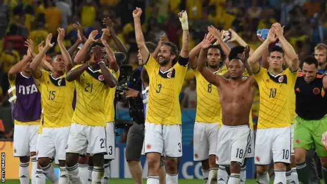 Colombia players celebrate