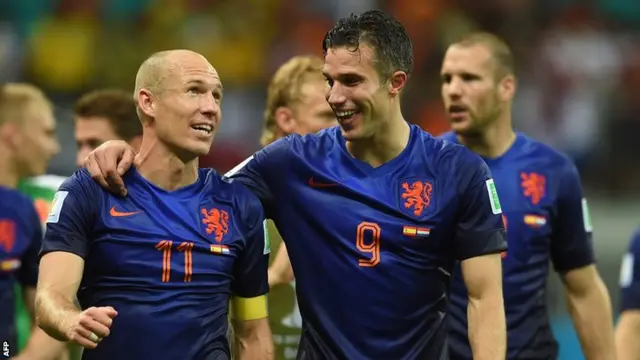 Netherlands forwards Arjen Robben and Robin van Persie