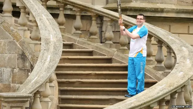 Grant Campbell poses for pictures at Duff House.