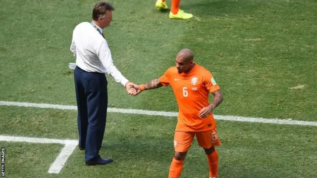 Nigel de Jong and Louis van Gaal