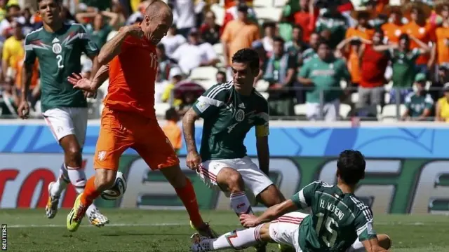 Arjen Robben is tackled