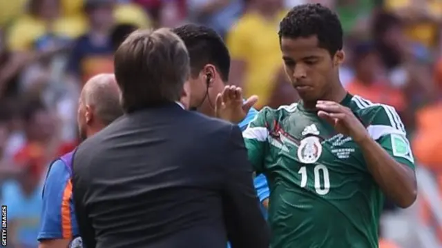 Giovani Dos Santos comes off