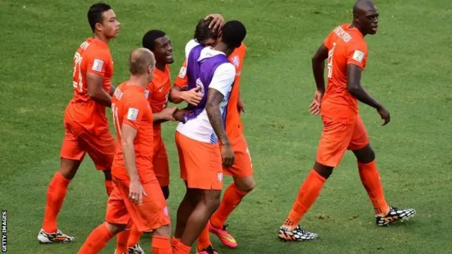 Dutch players celebrate