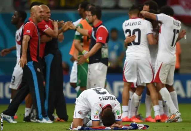 Emotional Costa Rica players