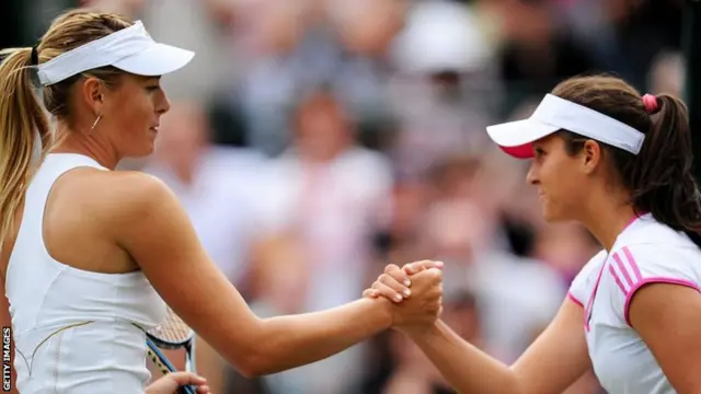 Maria Sharapova and Laura Robson at Wimbledon 2011