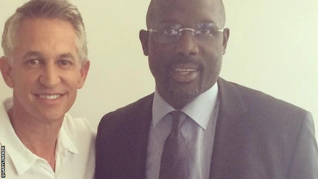 Gary Lineker and George Weah