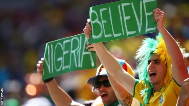 Nigeria fans enjoy the atmosphere prior to