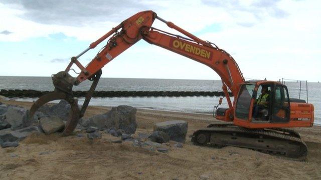 Crane on Bawdsey Manor beach