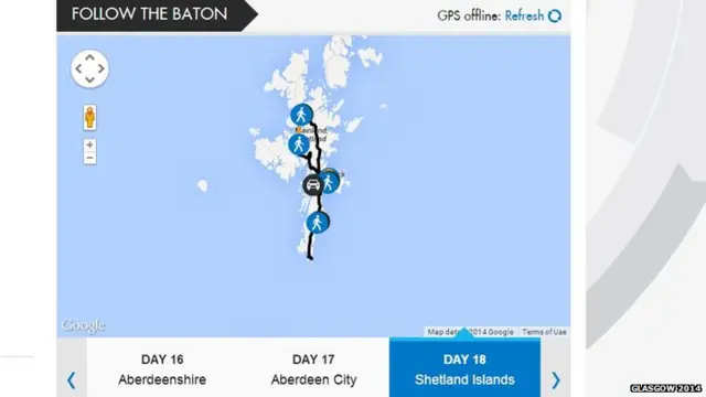 GPS map Glasgow 2014 website