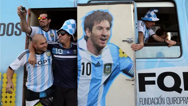 Argentina fans arrive at the 2014 World Cup