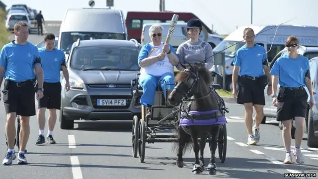 Helen Thomson with the baton