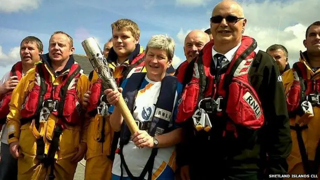 Janice Johnston and Aith Lifeboat crew