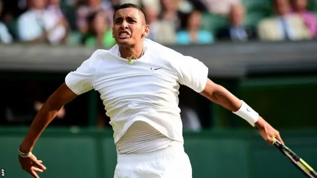 Nick Kyrgios celebrates