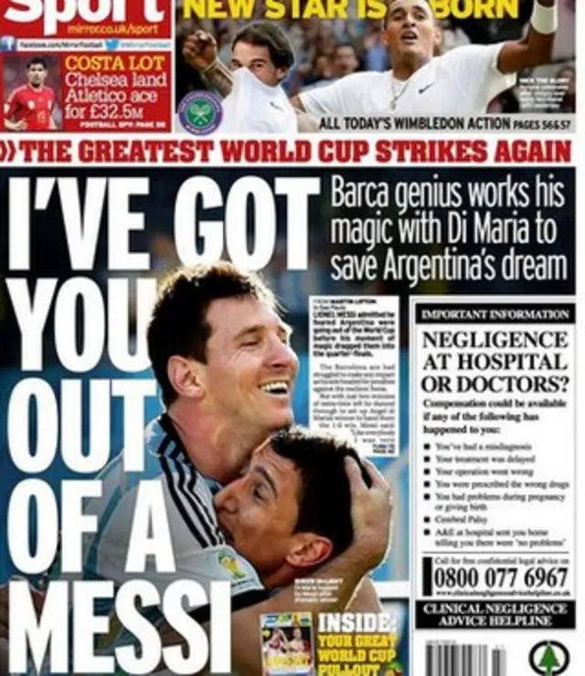 Daily Mirror back page