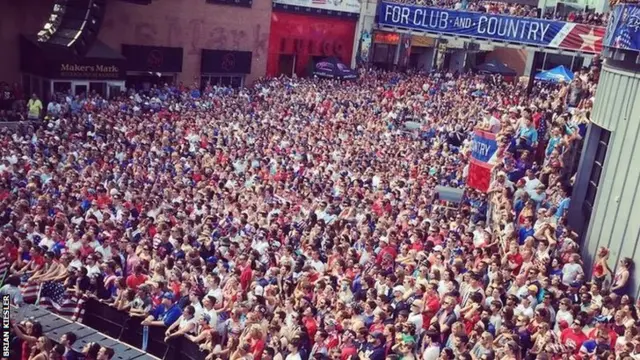 USA v Belgium is watched by a big crowd in Kansas City