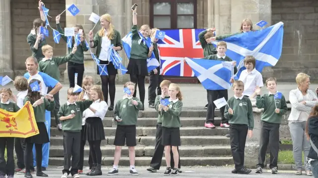 School children outside Milne's Primary School