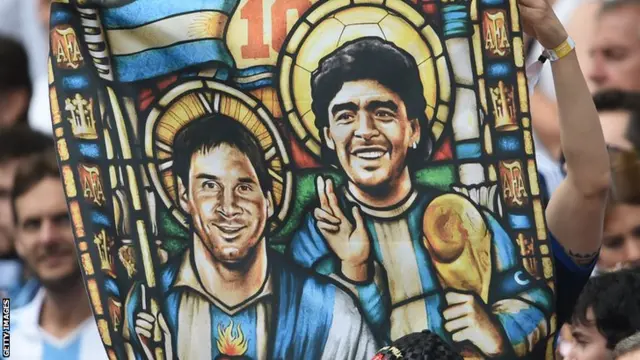 Lionel Messi and Diego Maradona