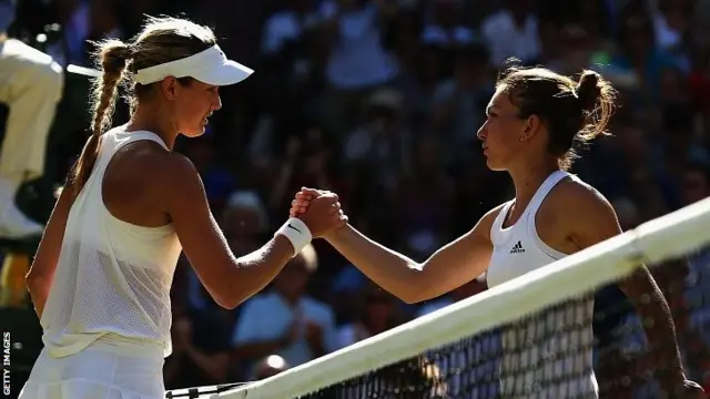 Eugenie Bouchard and Simona Halep