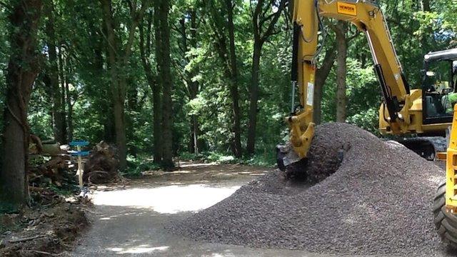 Construction work at Horse Hill ahead of exploratory drilling for oil