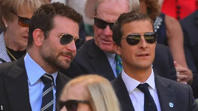 Actor Bradley Cooper and adventurer Bear Grylls