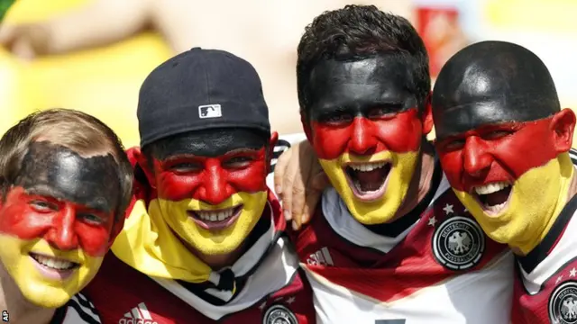 Germany fans before the World Cup quarter-final with France