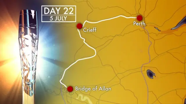 Map of Queen's Baton Relay in Perth