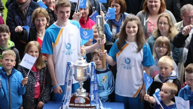 baton with Scottish Cup