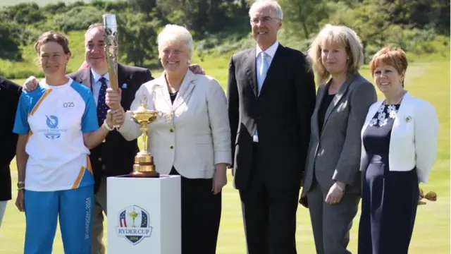 Baton at Gleneagles with Ryder Cup