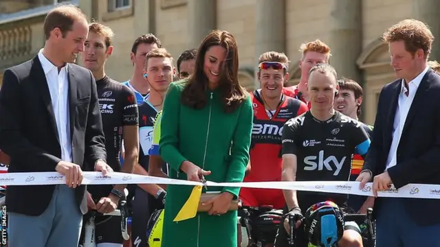 Duke and Duchess of Cambridge start the Tour de France at Harewood House.