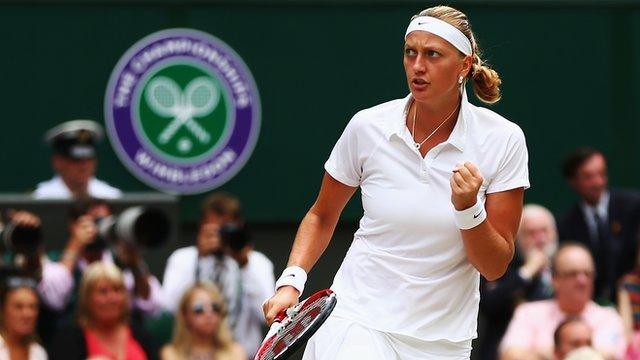 Number six seed Petra Kvitova on her way to winning her second Wimbledon singles title