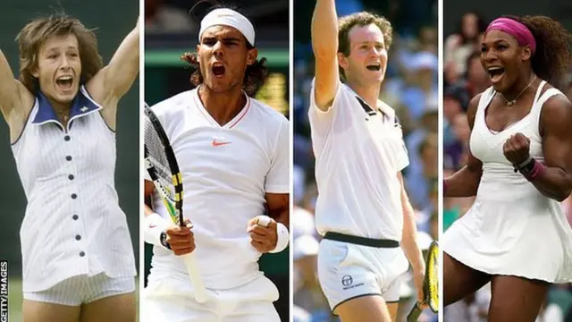 Martina Navratilova, Rafael Nadal, John McEnroe and Serena Williams