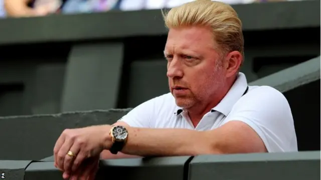 Boris Becker watches from the stands