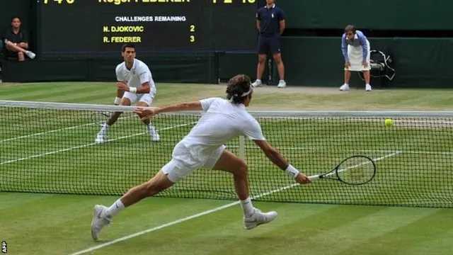 Roger Federer volleys