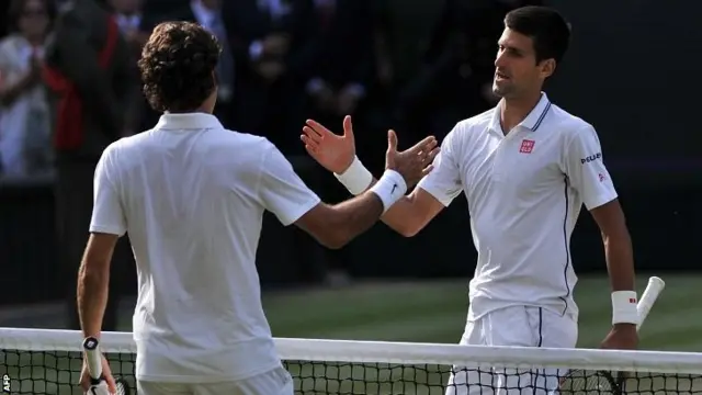 The players shake hands at the end