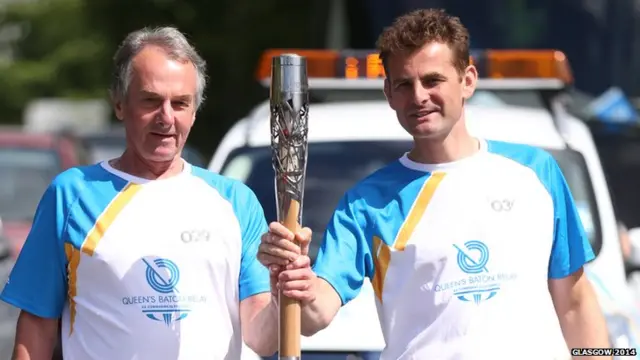 Bob Sharp (left) passes the baton to Richard Randfield