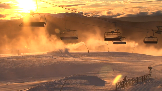 Ski lifts over Mount Buller in Australia