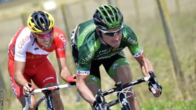 Thomas Voeckler (right) and Luis Angel Mate Mardones