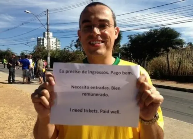 Brazil fan wanting a ticket for the semi-final