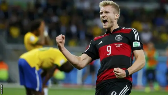 Germany's Andre Schuerrle celebrates