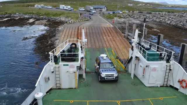 Car on ferry