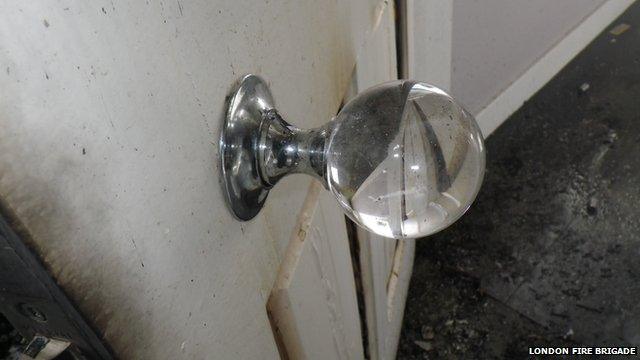 A crystal doorknob