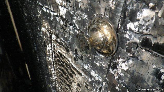 The room in a Clapham house where the fire started