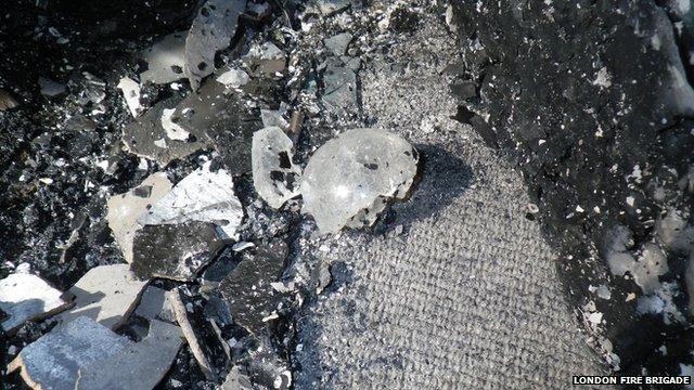 The room in a Clapham house where the fire started