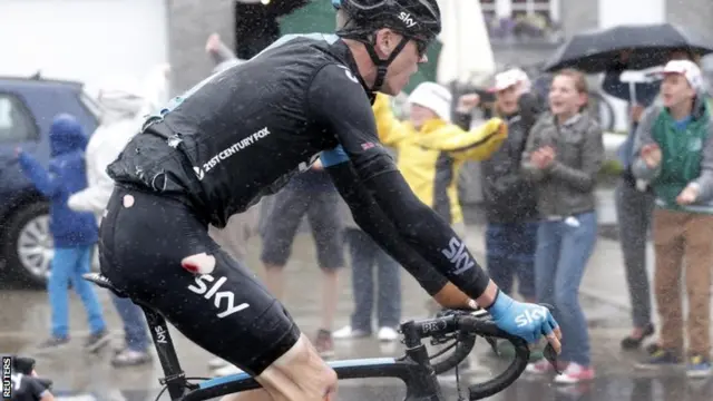 Team Sky rider Chris Froome after his stage five fall