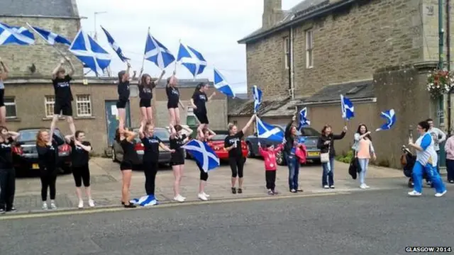 Kerry Trueman was given quite a welcome on the streets of Thurso