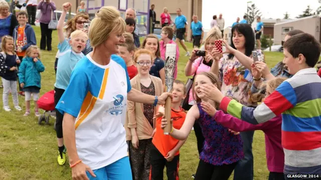 Moira McBeath with the Queen's Baton